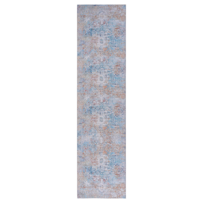 Low-Pile Washable Area Rug Runner, Non-Slip, Stain For Bedroom, Hallway, Kitchen - Yellow/Cream 2'6''X10 Non-Slip Low-Pile, Non-Shedding Dining Room, Living Room