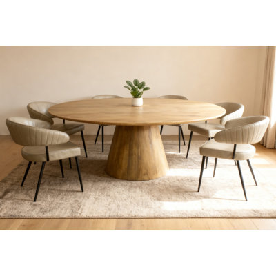 Ensemble repas 60 po avec 6 chaises d'appoint en cuir Jaden