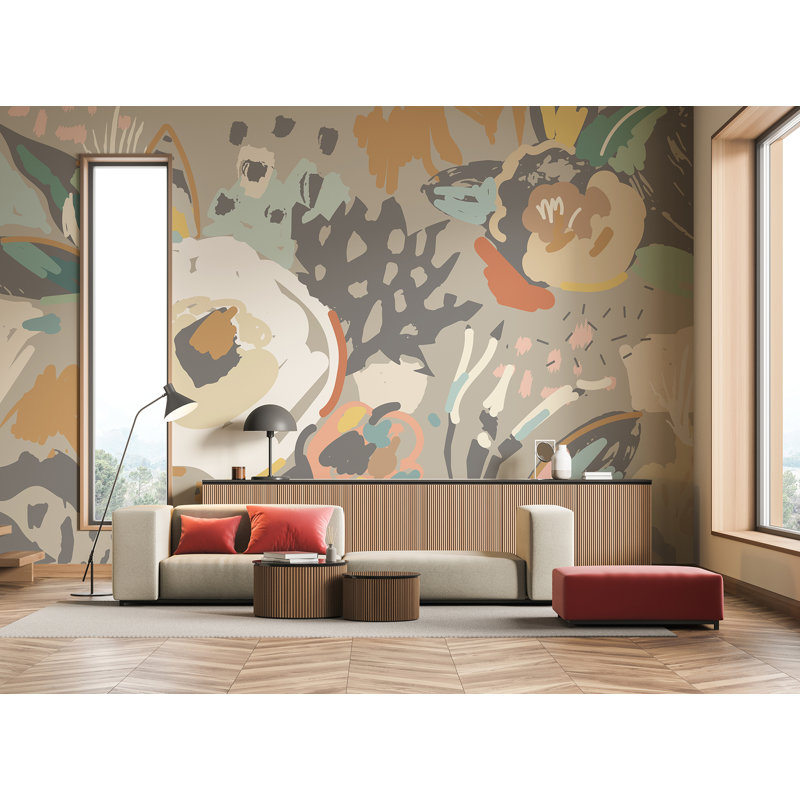 Arshanti Floral Wall Mural, Neutral