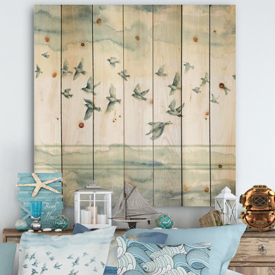 Indigold Bird Cottage Family VII - reproduction d'animaux sur bois de pin naturel