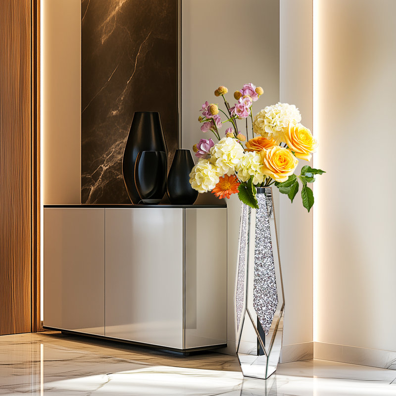 Vase à fleurs en miroir