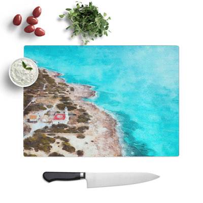 Lighthouse on the Coast of Spain Painting Chopping Board