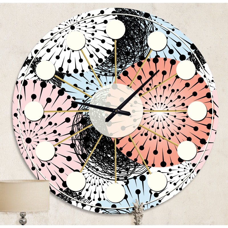 Horloge murale rétro Mid-Century, Moyenne