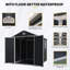 Ensemble de remise extérieure en résine 6 pi x 8 pi - parfait pour ranger des meubles de patio, noir (W540S00025)