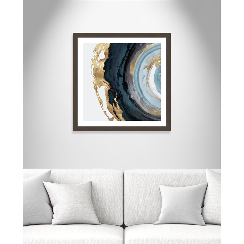 Geo Circle " Geo Circle ", 33.5" H x 33.5" W x 1.25" D, Brushed Gunmetal Framed