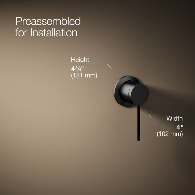 Components Wall-Mount Bathroom Sink Faucet Handle, Matte Black