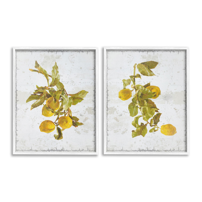 «Rustic Lemons & Leaves Single Photo Frame» par Graffitee Studios 2, pièces sur toile, H 14 po x l 11 po