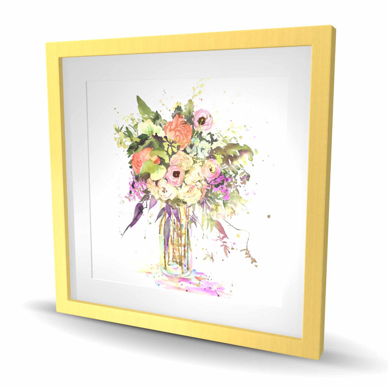 Bouquet romantique - Impression encadrée de feuilles pour la décoration intérieure