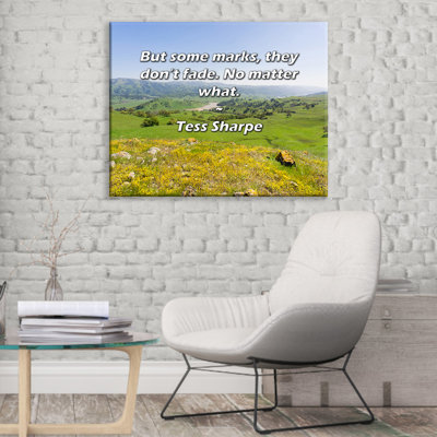 Artsy Quote "But some marks, they don’t fade. No matter what." By Tess Sharpe Gallery Wrapped Canvas