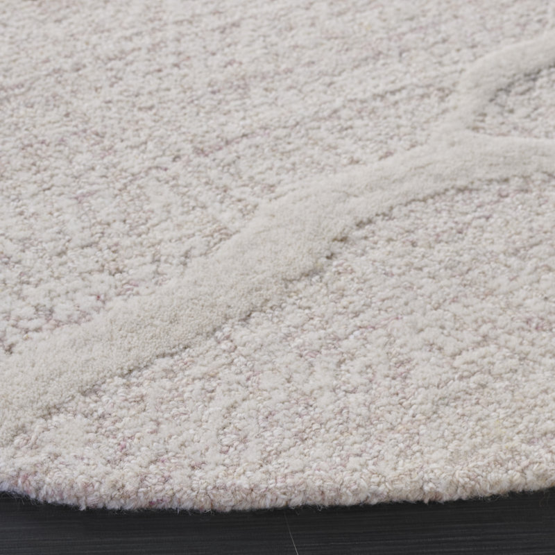 Naohiro 402 Hand Tufted Wool Pile Abstract Rug, Round 6'