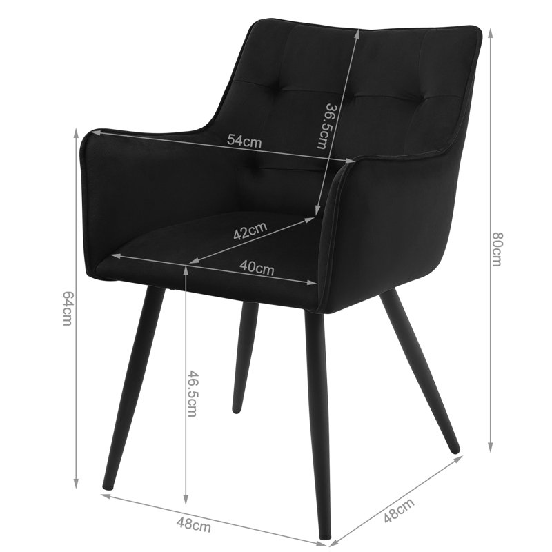 Paulinus Velvet Armchair, Black