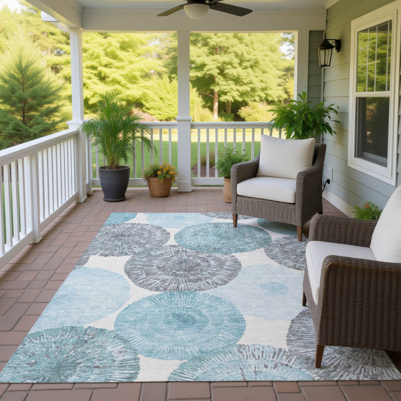 Machine Washable Indoor/Outdoor Adalaide ACN2351 Abstract Rug, Rectangle 10' x 14'