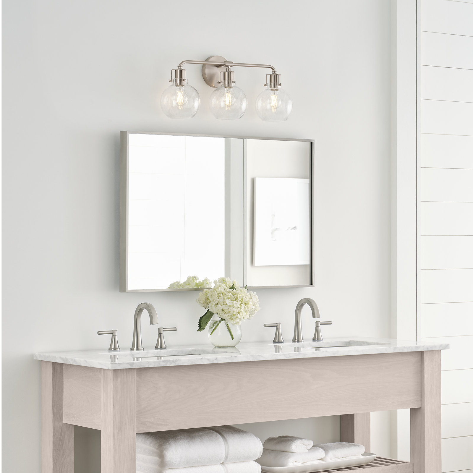 Byrne 3-Light Vanity Light, Satin Nickel