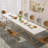 71 Inch Rectangular Dining , Modern White Kitchen Table Dining Room Table, Rectangle White Dinner Table With Gold Metel Frame.