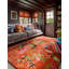 Wonderland Hand Tufted Wool/Viscose Floral Area Rug in Amber/Lapis-1583449800