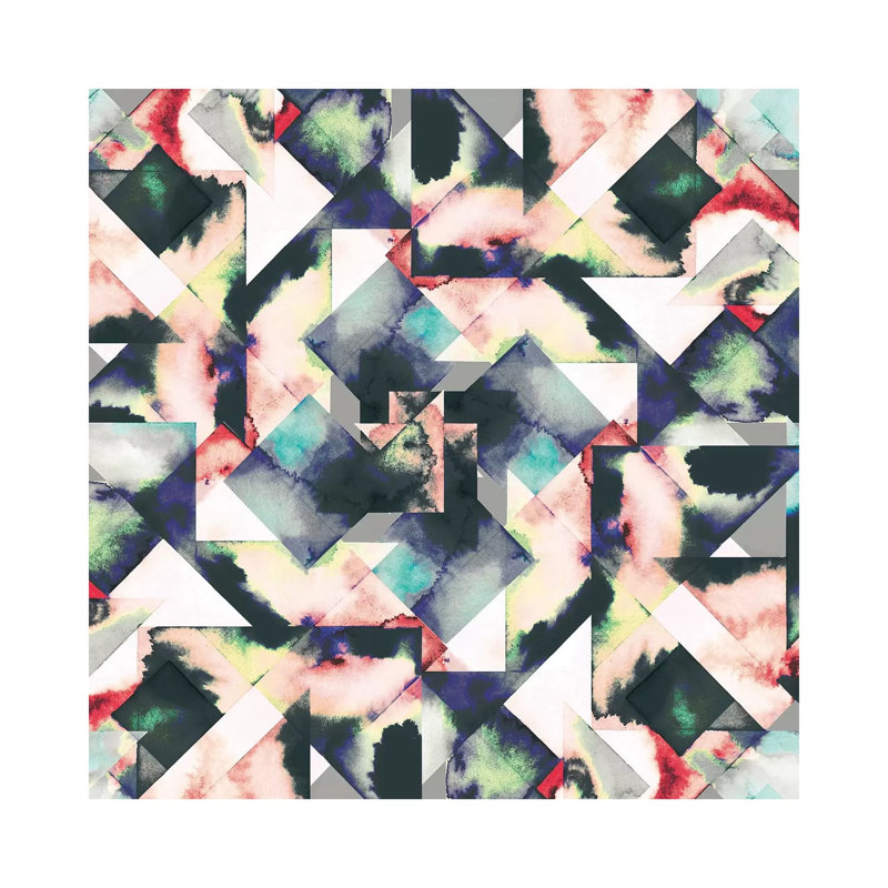 Watercolor Tiles Red by Ninola Design - Wrapped Canvas Gallery-Wrapped Canvas Giclée, 30.48 cm H x 30.48 cm W