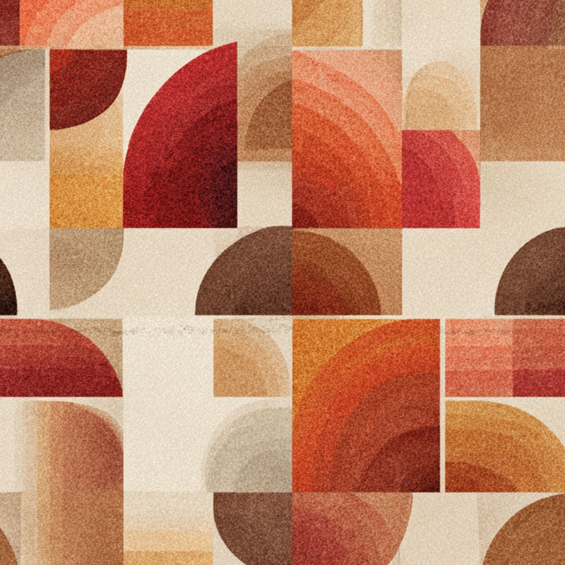 Papier peint auto-adhésif à motifs géométriques abstraits, tons de terre chaud, L 118,08 po x l 24 po