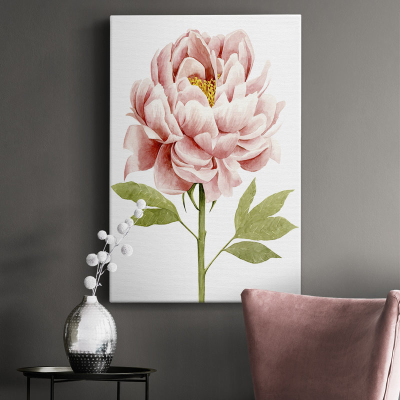 «Watercolor Peony II», impression sur toile tendue, H 48 po x l 32 po x P 1 po
