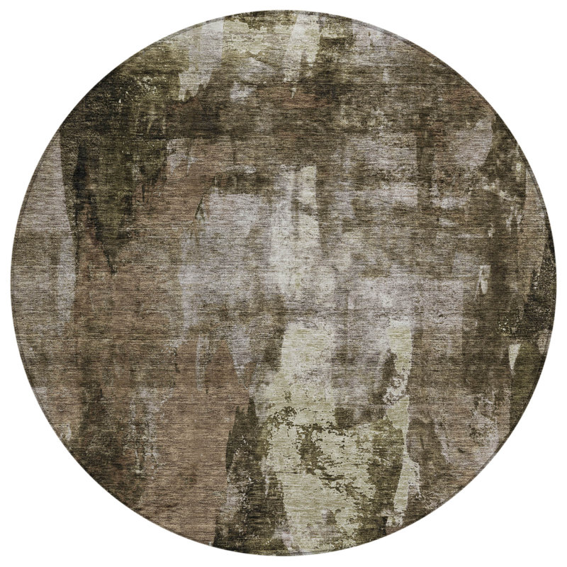 Segin Area Rug with Non-Slip Backing, Round 8'