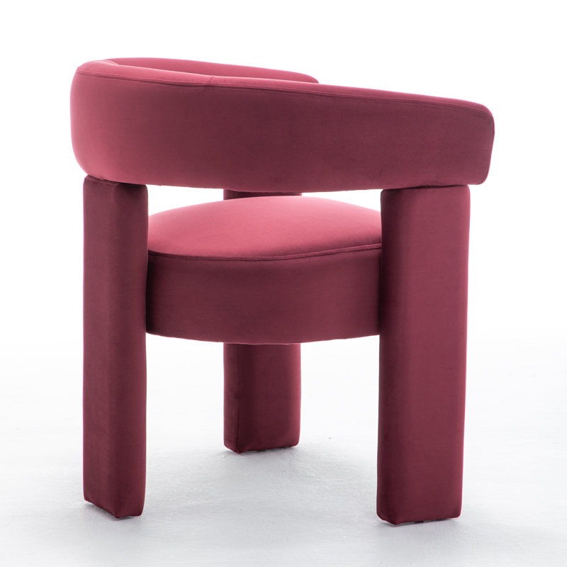 Light-Luxury Velvet Dining Chair, Red