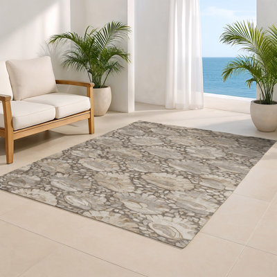 Tapis intérieur et extérieur gris Nature
