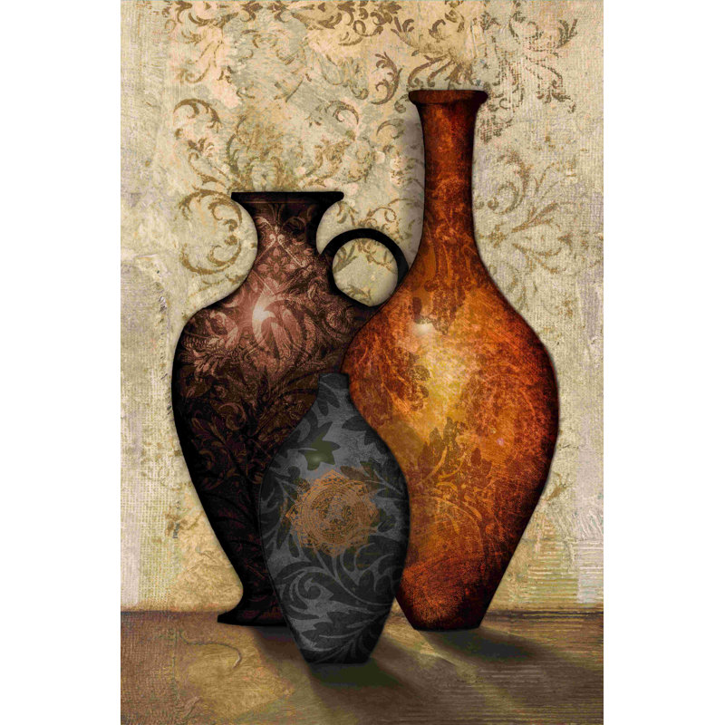 «Blue Brown Pots», reproduction sur toile tendue, H 18 po x l 12 po
