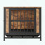 Mobilier de cage pour chien, table de caisse pour chien en bois, chenil pour chien 32,8 po avec 2 portes coulissantes et cadre de porte en fer épais-1089614423