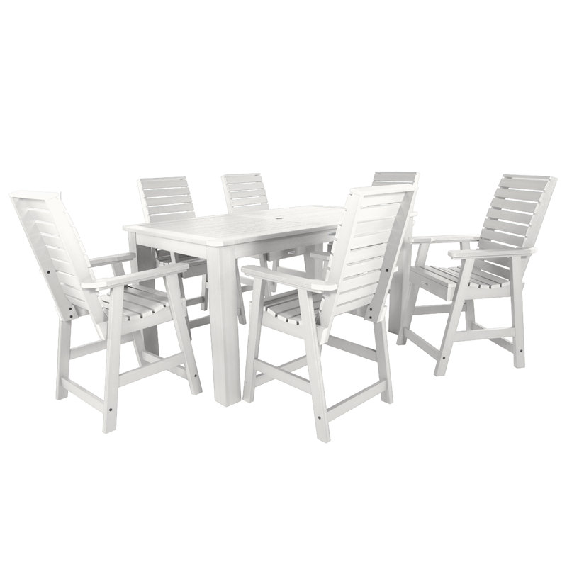 Ensemble de salle à manger rectangulaire pour 6 personnes Midwest, Blanc, 36" H x 42'' W x 84" L