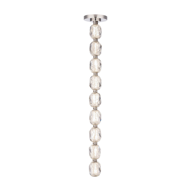 Seduction LED Pendant, 33.6" H x 2.63" W x 2.63" D, Polished Nickel, Slim