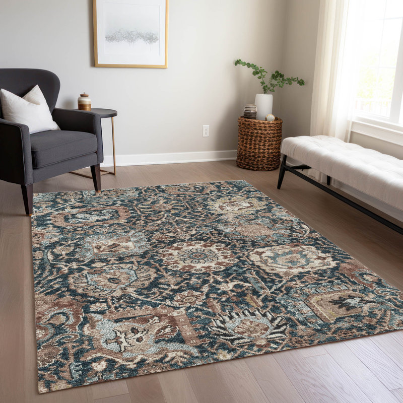 Taupe Synthetic Rectangular Machine Washable Rug, 2'6" x 3'10"