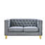 Velours gris avec pieds en métal pour chambre à coucher avec accoudoirs carrés classiques, gris