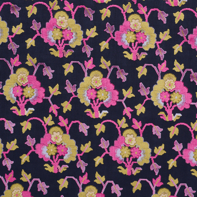 Tissu en velours Jennie, Minuit / magenta