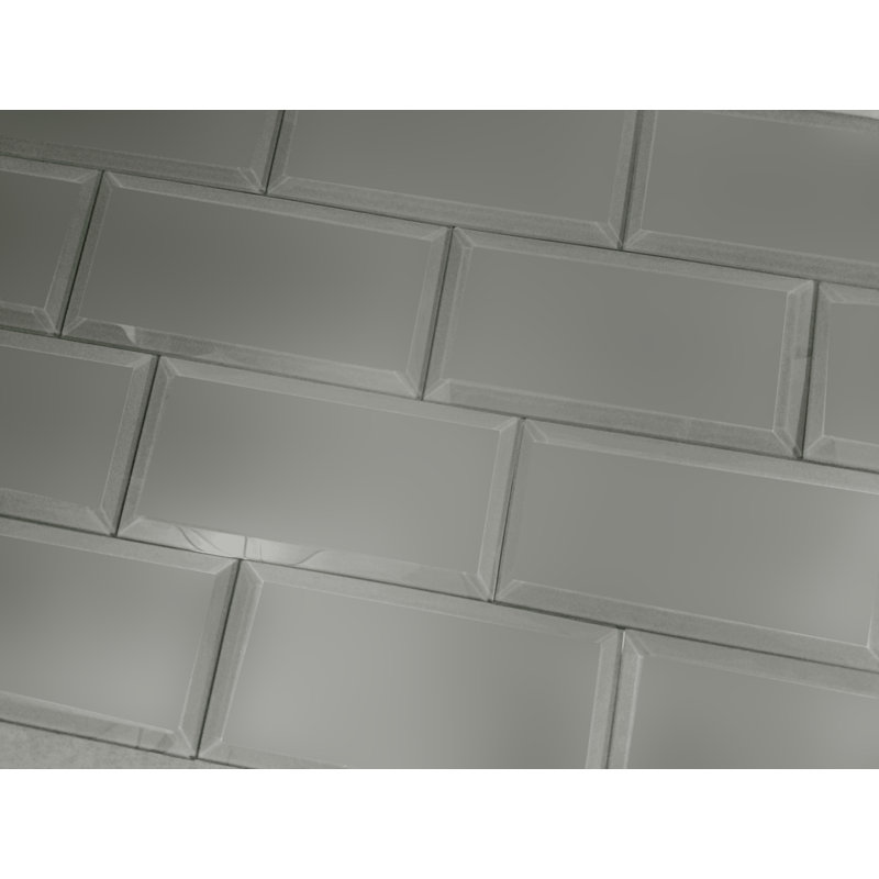 SAMPLE - Frosted Elegance Matte Beveled Glass Subway Tile