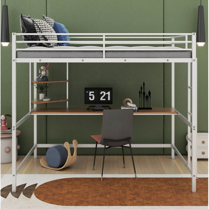 Lit mezzanine double Ozbourn Kids, Blanc
