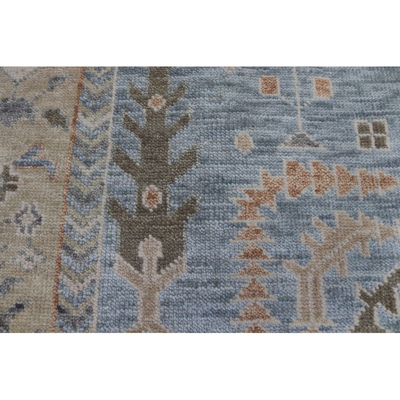 One-of-a-Kind Rectangle 10'1" X 13'9" New Age Area Rug Blue