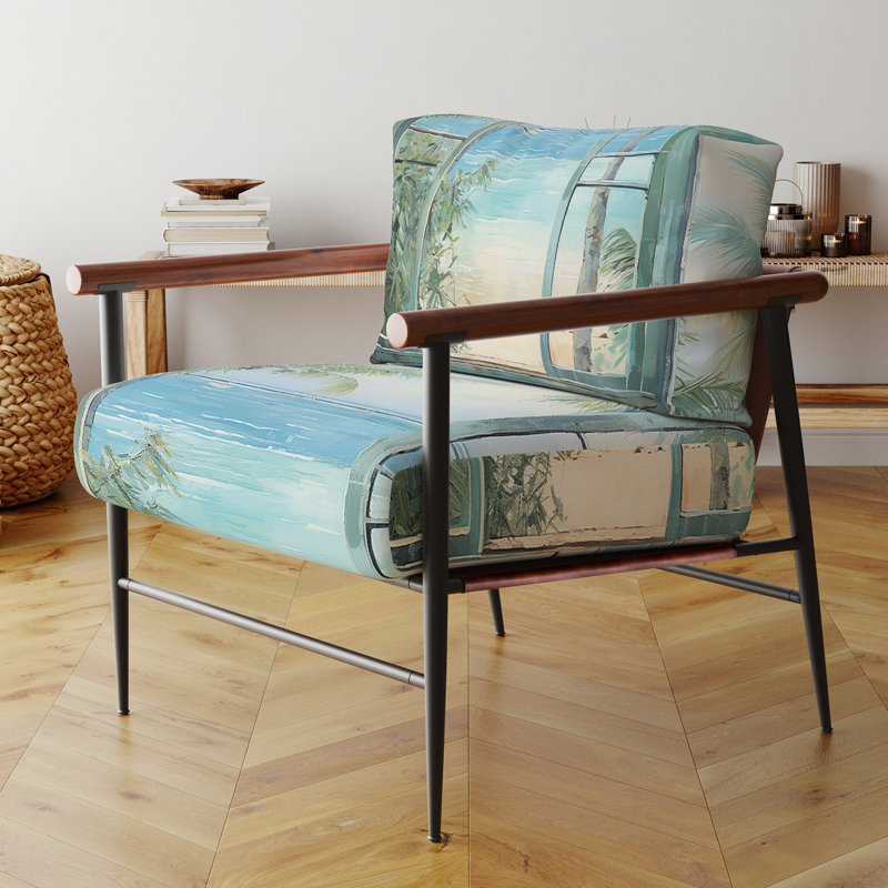 Chaise d'appoint rembourrée Tropical Beach Windows Horizon I, Noir