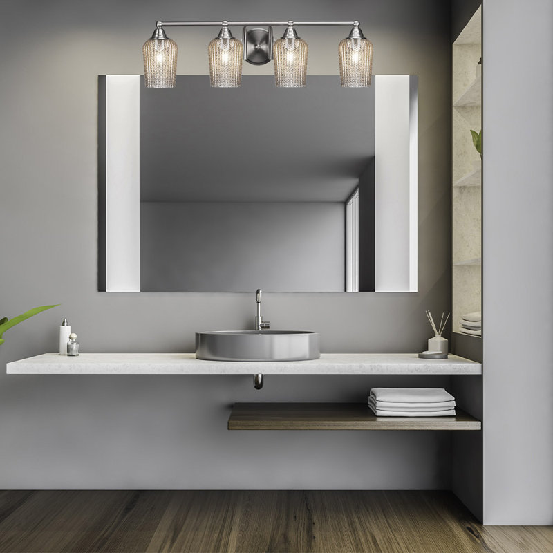 Michell 4-Light Bath Bar, Brushed Nickel