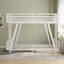 Lit superposé simple TG au-dessus de simple TG avec 2 échelles latérales, lit superposé en métal avec pieds de support spéciaux et lumière DEL, lit superposé à profil bas, blanc