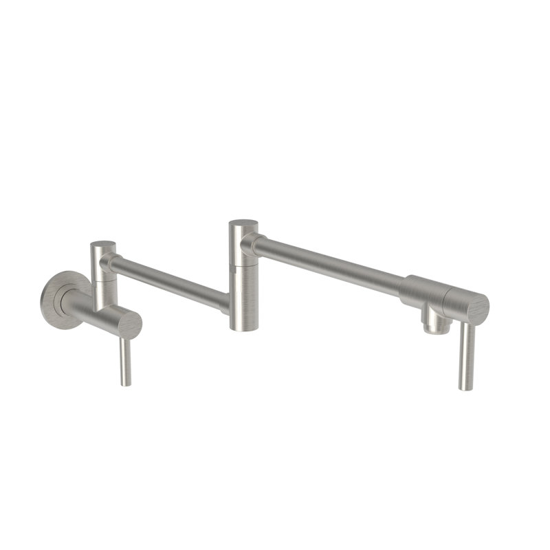 East Linear Wall Mount Pot Filler, Satin Nickel