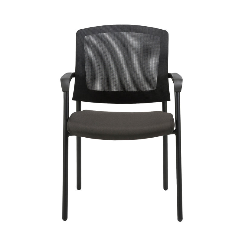 CLATINA Chaise empilable de formation en chaise d'appoint avec siège de conférence, chaises d'invité, respirant, confortable, noir