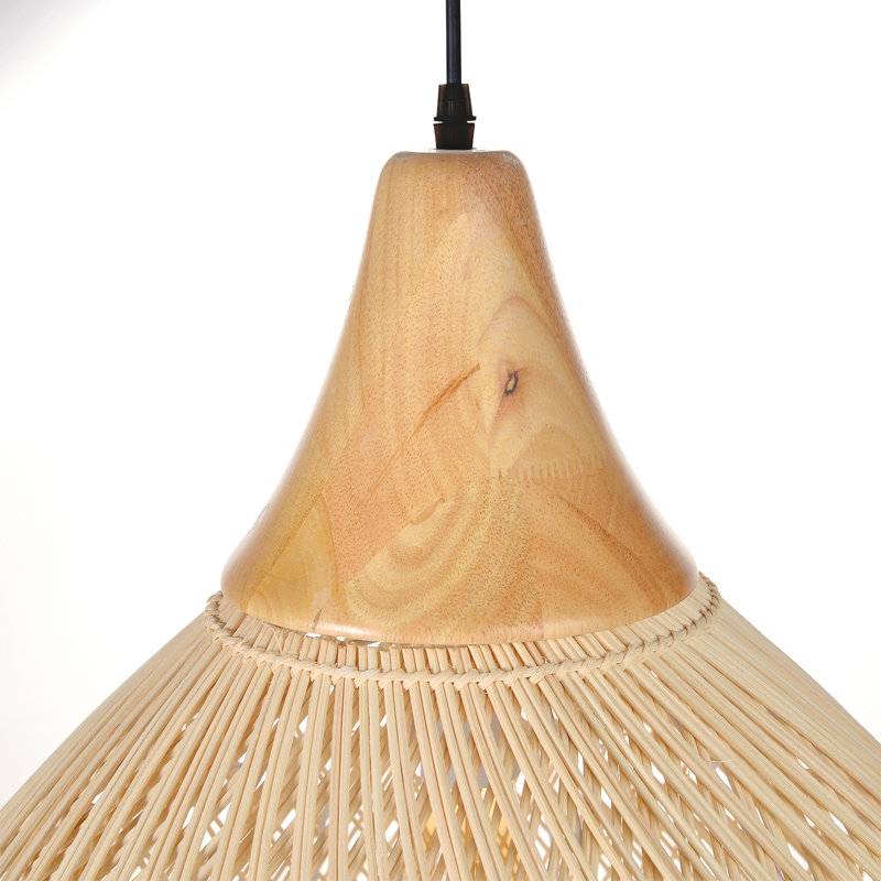 Luminaire suspendu en dôme naturel à 1 lumière Dormody, H 15,74 po x l 15,74 po x P 15,74 po