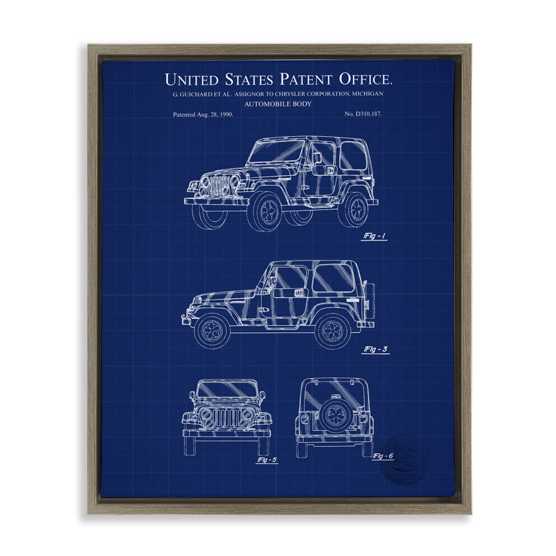 Art mural encadré "automobile" par Karl Hronek, Cadre flottant orme Montalcino, H 31 po x l 25 po