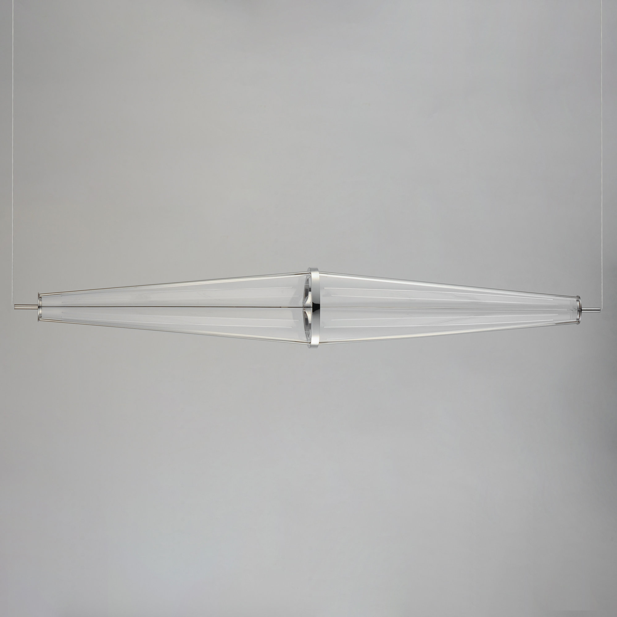 Alic 3 Light Acrylic Stainless Steel Dimmable LED Pendant, 7.75" H x 51.25" W x 7.75" D