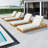 LOUNGE CHAISE SET, ACACIA WOOD WITH WATER-RESISTANT LOUNGE CUSHIONS (CREAM & 4 INCH THICK) - MATCHING DARK GREY VERSION AVAILABLE-1141529242
