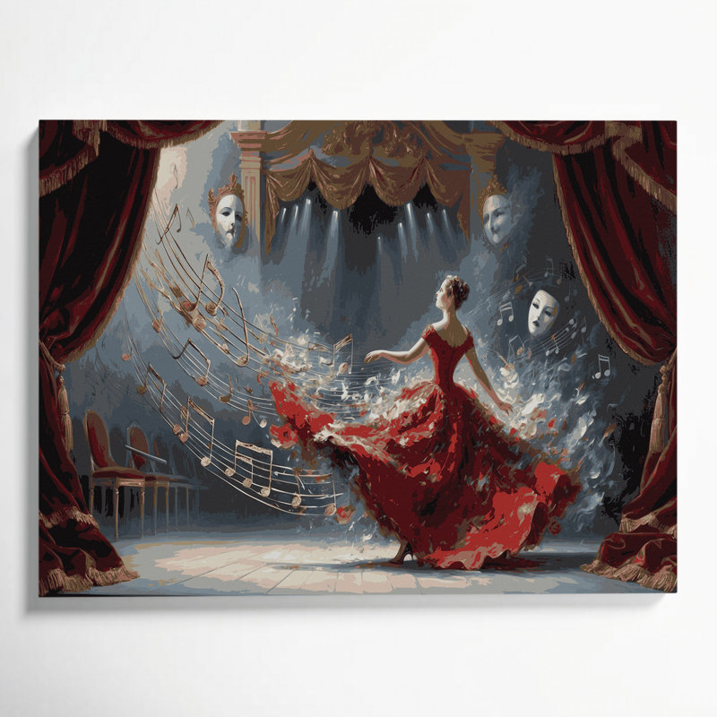 Art musical sur toile noir, H 20 po x l 30 po