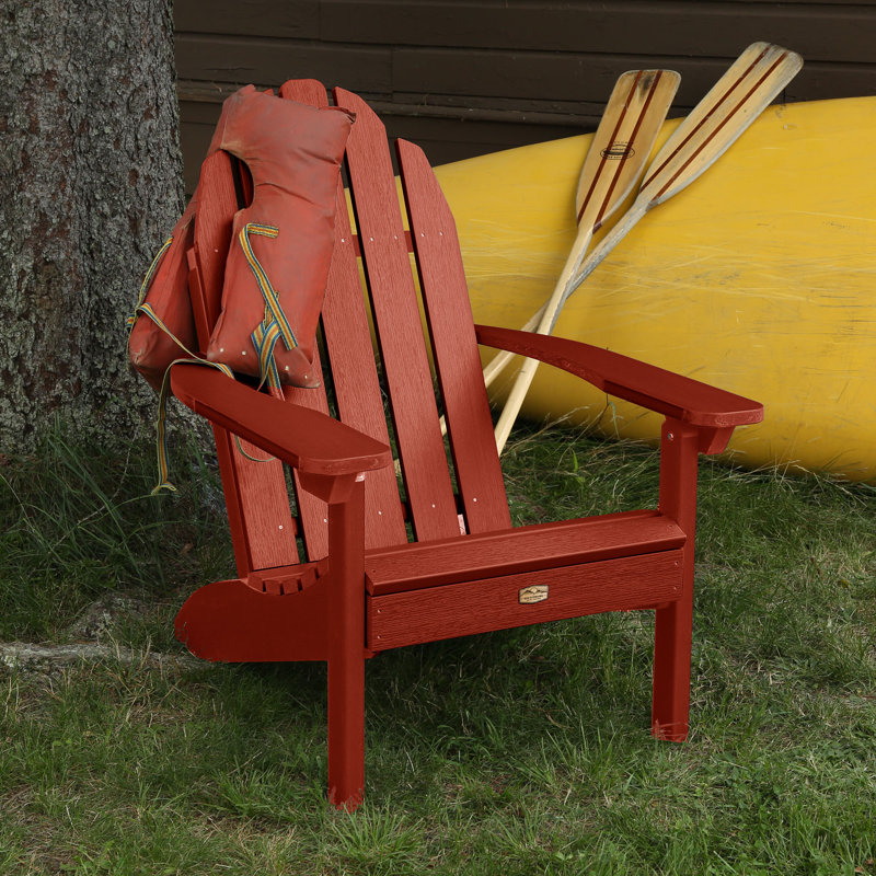 Hintz Outdoor Adirondack Chair, Rustic Red