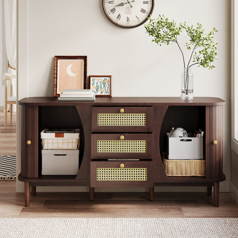 Amiah 140cm Sideboard, Brown, white and pink