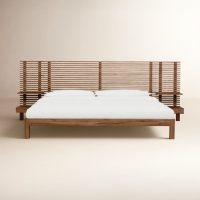 Finnian Solid Wood Panel Storage Bed