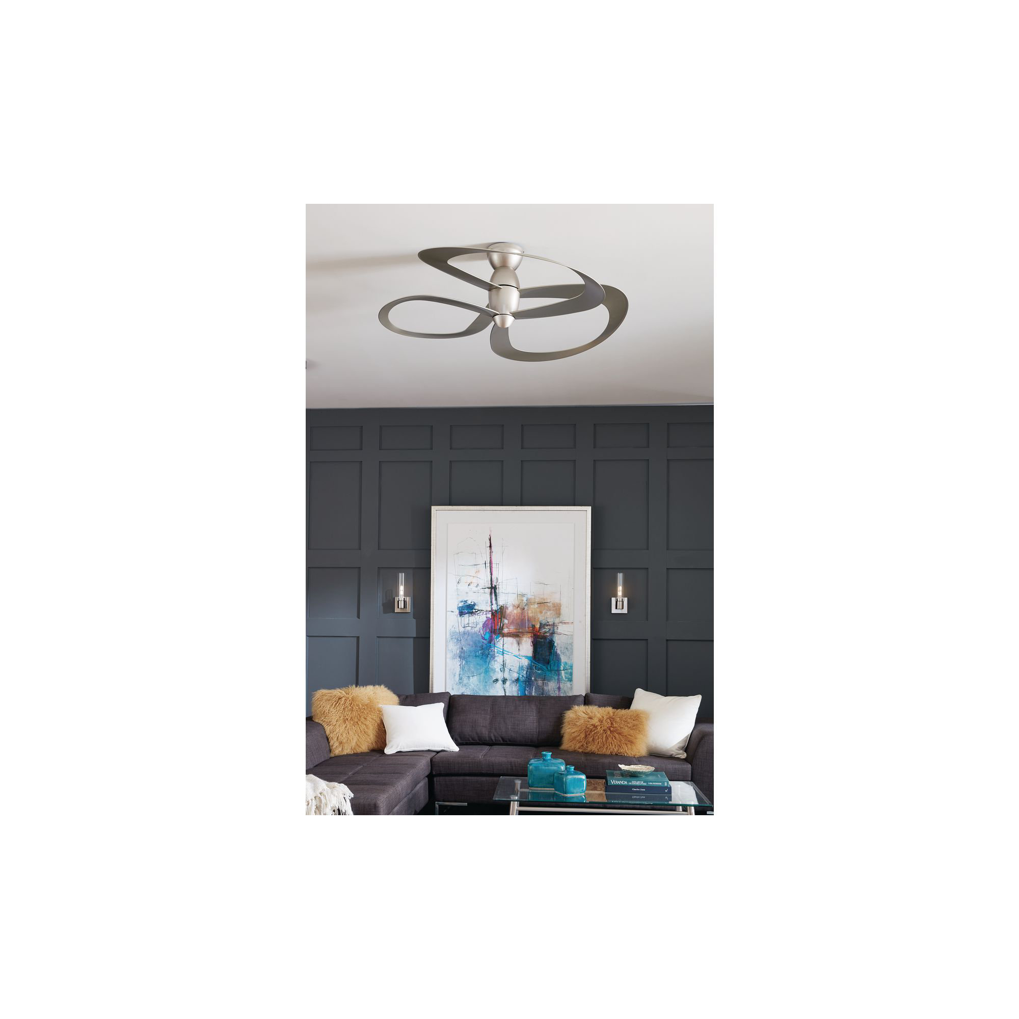 48'' 3 Blade Ceiling Fan, Painted Nickel