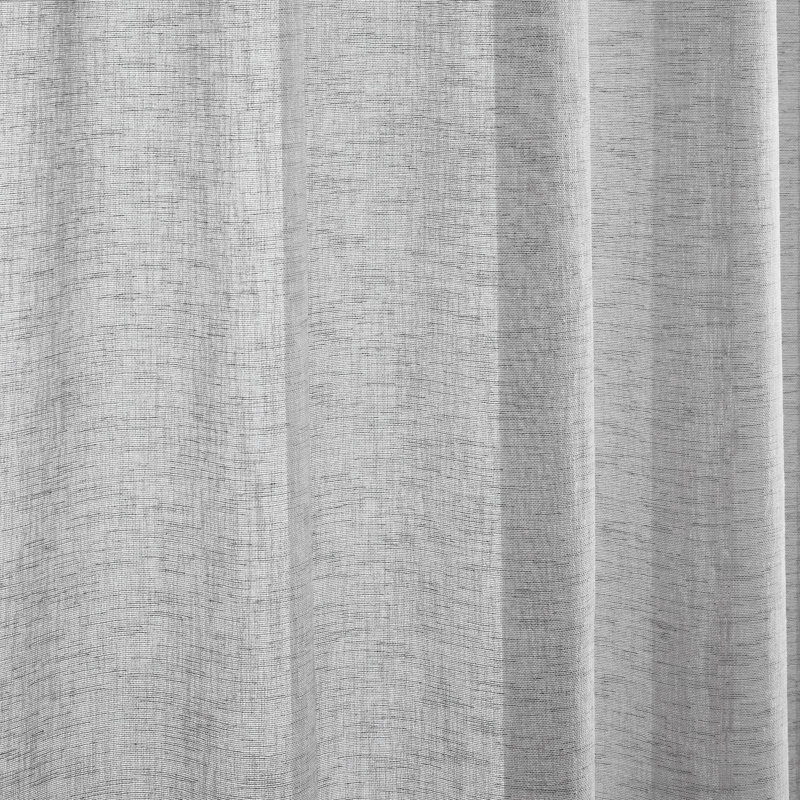 Protivin Semi Sheer Curtain Single Panel, Grey, Width 137 x Drop 140 cm